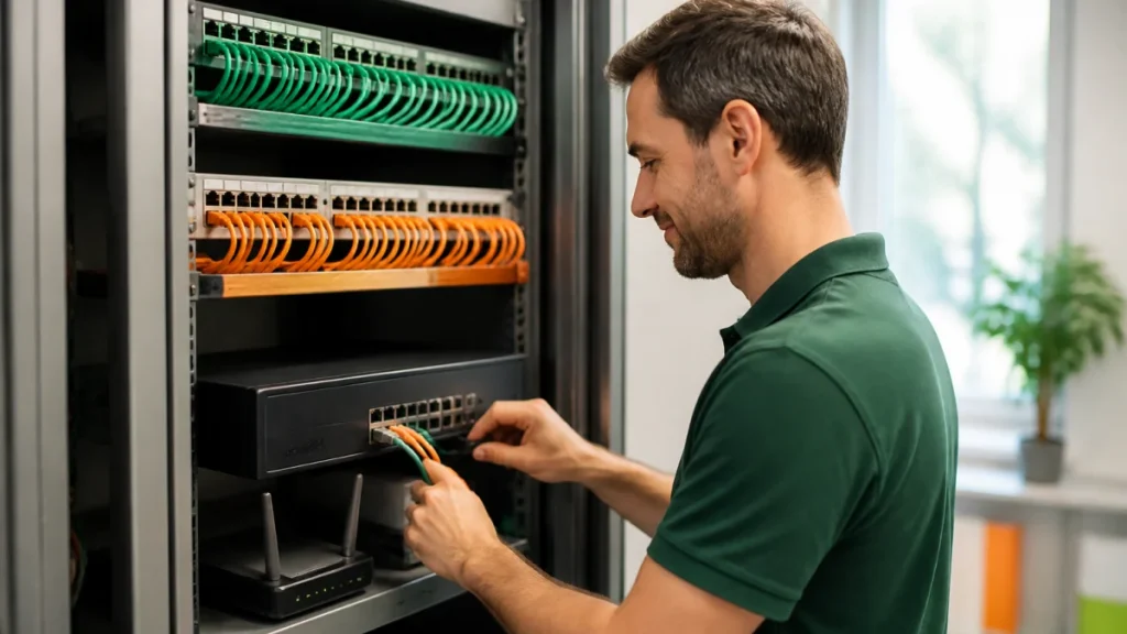 Redaktionelles Praxisvisual zu Internet-Redundanz für Unternehmen: Zweite Leitung, Mobilfunk-Fallback oder SD-WAN Redaktionelles Praxisvisual zu Internet-Redundanz für Unternehmen: Zweite Leitung, Mobilfunk-Fallback oder SD-WAN