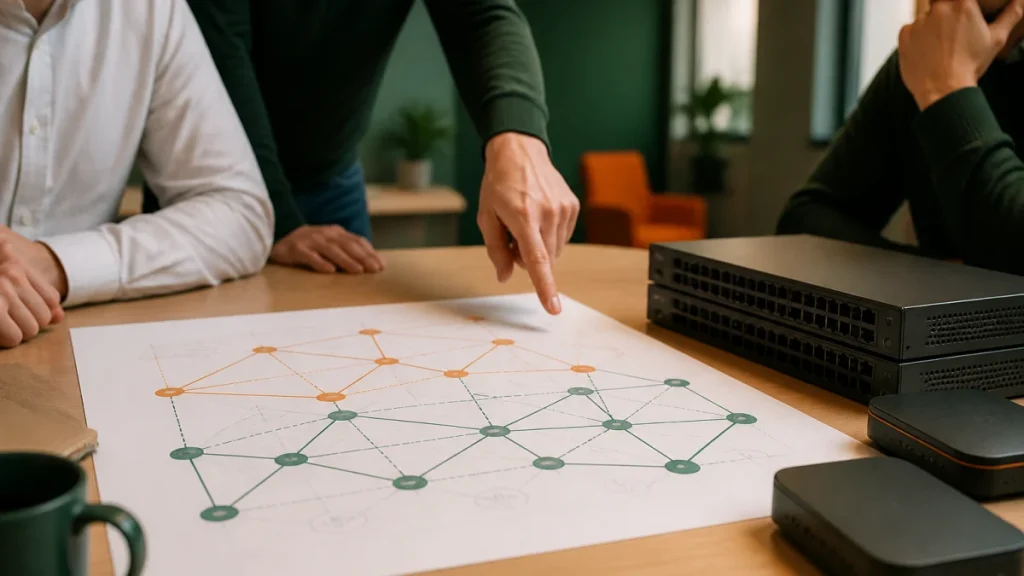 Redaktionelles Praxisvisual zu SD-WAN oder MPLS: Unterschiede für die Standortvernetzung Redaktionelles Praxisvisual zu SD-WAN oder MPLS: Unterschiede für die Standortvernetzung